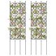 Costway - 2 PCS Garden Trellis for Climbing Plants Rustproof Metal Plant Support Frame - Natural