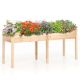 Costway - Outdoor Raised Garden Bed with Legs 73x23x30in Wood Planter Box with Divider Panel - Beige