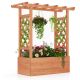 Costway - 1 PCS Wooden Raised Garden Bed with Trellis & Hanging Roof Drainage Elevated Planter Box - Orange