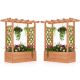 Costway - 2 PCS Raised Garden Bed with Trellis & Hanging Roof Drainage Elevated Planter Box - Orange