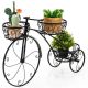 Costway - Tricycle Plant Stand Flower Pot Cart Holder Parisian Style Displaying - Black