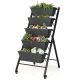 Costway - 5-Tier Vertical Raised Garden Bed Elevated Planter with Wheels & Container Boxes - Gray