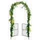 Costway - Garden Arch Arbor Trellis with Gate 7.5 ft Patio Archway Pergola for Wedding - Black