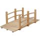 Costway - 5' Wooden Garden Bridge Arc Stained Finish Footbridge Backyard Pond Decorative - Natural
