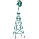 Costway - 8 ft Ornamental Windmill w/ 4 Support Legs Decorative Weathervane for Backyard - Green