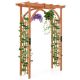 Costway - Premium Outdoor Wooden Cedar Arbor Arch Pergola Trellis Wood Garden Yard Lattice - Orange