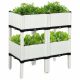 Costway - Set of 4 Raised Garden Bed Elevated Flower Vegetable Herb Grow Planter Box - White