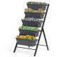 Costway - 4 ft Vertical Raised Garden Bed 5-Tier Planter Box for Patio Balcony Flower Herb - Gray