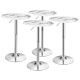 Costway - 4PCS Round Bistro Bar Table Height Adjustable 360-degree Swivel - White