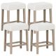 Costway - Counter Height Bar Stools Set of 4 with Rubber Wood Legs Footrest Modern for Home - White