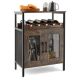 Costway - Industrial Liquor Bar Cabinet Small Buffet Sideboard Detachable Wine Rack Glass Holder - Rustic Brown