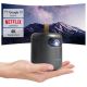 ETOE - Dolphin DLP Projector, 1080P 500 ANSI Lumens, Google TV with Licensed Netflix, Dolby Atmos - Black