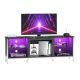 Bestier - 70inch TV Stand LED Entertainment Center for TVs Up to 80