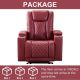 Bestier Power Chair Faux Leather Electric Recliner Sofa with Cup Holders and USB Ports - Red
