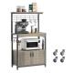 Bestier 31 inch 3 Tier Bakers Rack with Cabinet Kitchen Storage Shelves Microwave Oven Stand Coffee Bar - Gray