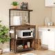 Bestier 31 inch 3 Tier Bakers Rack with Cabinet Kitchen Storage Shelves Microwave Oven Stand Coffee Bar - Brown