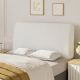 Pinmoco - Full Size Adjustable Ergonomic Upholstered Foam Headboard - White - White