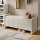 Pinmoco - Rectangular Corduroy Upholstered Ottoman Bench with Storage - Beige