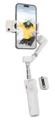 Hohem - iSteady V3 3-Axis Gimbal Phone Stabilizer w/ AI Tracking, Detachable Remote, Extendable Pole, & Magnetic Light - White