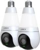 Lorex - 2K Wi-Fi Smart Lightbulb Camera (2-Pack) - White