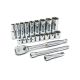 GEARWRENCH 3/8 in. Drive 6-Point Deep & 12-Point Standard SAE 90-Tooth Ratchet and Socket Mechanics Tool Set (21-Piece) 80557