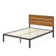 Zinus Brown Metal and Bamboo Frame King Platform Bed with Wood Slat Support HD-HBPBA-14K