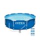 Intex 10 ft. x 30 in. Deep Round Metal Frame Above Ground Swimming Pool with 330 GPH Pump and Filters, 1718 Gallons Capacity 28201EH + 29007E
