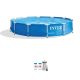Intex 12 ft. Round x 30 in. D Metal Frame Above Ground Pool with 530 GPH Filter Pump 28211EH