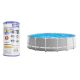Intex 15 ft. x 4 ft. Round Metal Frame Pool Above Ground Swimming Pool Set and Replacement Filter Pump Cartridge(6-Pack) 26725EH + 6 x 29000E