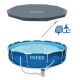 Intex 12 ft. Round 30 in. D Metal Frame Hard Side Above Ground Pool, Filter, Cover and Maintenance Kit 28211EH + 28031E + 28002E