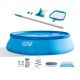 Intex 15 ft. x 42 in. Round Inflatable Swimming Pool with Ladder, Cover, Pump, Vacuum and Pole 26165EH + 28002E