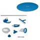Intex 18 ft. L x 18 ft. W Round Easy Set Solar Cover for Above Ground Pool and Deluxe Pool Maintenance Kit with Vacuum 29025E + 28003E