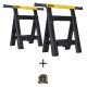 Stanley 31 in. 2-Way Adjustable Plastic Folding Sawhorse (2 Pack) and FATMAX 25 ft. x 1-1/4 in. Auto Lock Tape Measure STST60626W38L