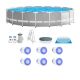 Intex Prism Frame 18 ft. Round 4 ft. D Metal Frame Above Ground Pool Set with Type A Replacement Filters (6-Pack) 26731EH + 6 x 29000E