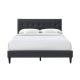 Furnishings Direct Westwood Charcoal Gray Upholstered King Platform Bed with Tufted Rectangle Headboard FDOLIVIAKG