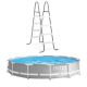 Intex Round 12 ft. Prism Frame Above Ground Swimming Pool Bundled with Above Ground Ladder 30 in. H 26711EH + 28066E