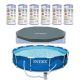 Intex Round 12 ft. Metal Frame Above Ground Swimming Pool with Pump, Filter Cartridge (6-Pack) and Cover 30 in. H 28211EH + 6 x 29000E + 28031E