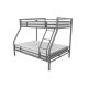 Novogratz Maxwell Twin-Over-Full Metal Gray Bunk Bed with Ladder and Guardrails 4146429N