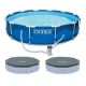 Intex Round 12 ft. x 30 in. Metal Frame Swimming Pool with Filter Pump and 2-Pool Debris Cover 30 in. H 28211EH + 2 x 28031E
