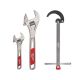 Milwaukee 6 in. and 10 in. Adjustable Wrench with 2.5 in. Basin Wrench (3-Piece) 48-22-7400-48-22-7002