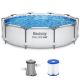 Bestway 56407E 10 ft. Round 30 in. High Metal Frame Pool Steel Pro MAX Family Swimming Pool Set 56407E-BW