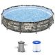 Bestway 56817E 12 ft. x 30 in. Steel Pro Max Round Above Ground Swimming Pool with Pump 56817E-BW