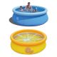 JLeisure 8 ft. Round Prompt Set and Inflatable Outdoor Backyard Swimming Pool, Blue (2-Pack) JL-17806 + JL-17789