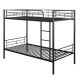 Polibi Black Simple and Durable Twin Over Twin Metal Bunk Bed(78.1 in.L x 41.4 in.W x 65.3 in.H) RS-SDTTMB-B