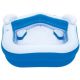 Afoxsos 84 in. L x 82 in. W x 27 in. H Blue 2-Seat Rectangle Inflatable Pool Family Paddling Pool with Headrest Cup Holder ZHDMX001