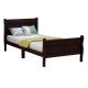 Polibi 41.30 in. W Espresso Twin Solid Wood Sleigh Bed with Headboard, Footboard, Wood Slat Support RS-TSWSBHF-E