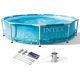 Intex 10 ft. x 30 in. Metal Frame Beachside Swimming Pool with Pump and Canopy 28207EH + 28054E