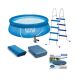 Intex 15 ft. Above Ground Swimming Pool, Ladder with Pump and Pool Debris Cover 26167EH + 28023E