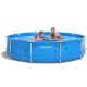 Costway 11.2 ft. x 11.8 ft. Oval 23.5 in. Metal Frame Pool Set with Pool Cover in Blue APSIA Certification GHMHSKU00660