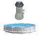 Intex 12 ft. x 30 in. Round Above Ground Metal Frame Pool and 1000 GPH Above Ground Pool Pump, 1718 Gallons Capacity 26710EH + 28637EG